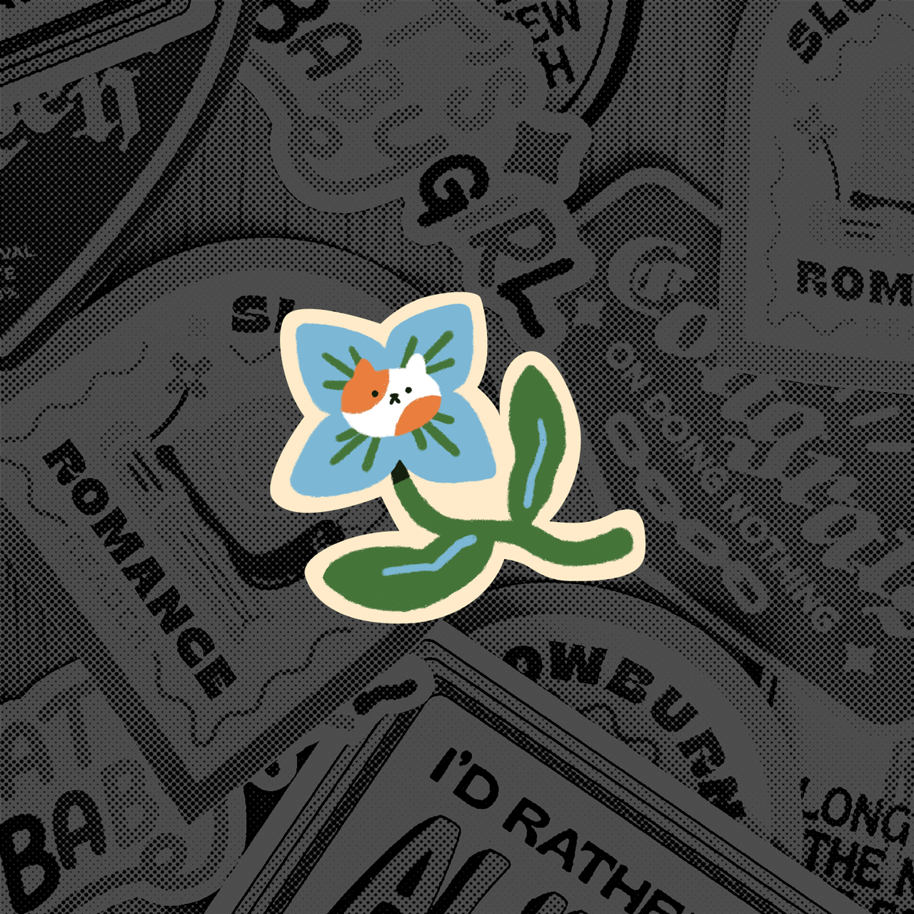 CAT BLOOMS - BLUE STICKER (PREORDER)